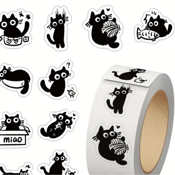 Other - 100 Black Cat Stickers